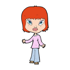 Fototapeta premium cartoon woman with open arms