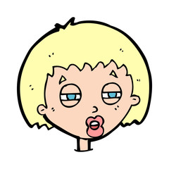 cartoon woman narrowing eyes