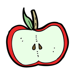 cartoon apple half
