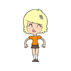 cartoon happy pretty woman