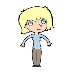 cartoon woman shrugging
