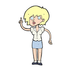 cartoon woman with question