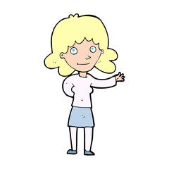 cartoon friendly woman