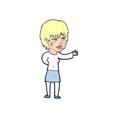 cartoon woman with sticking plaster on face