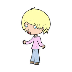 cartoon confused woman