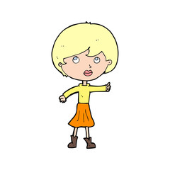 cartoon woman asking question