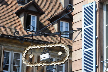 Fototapeta na wymiar Typical houses in Alsace, France