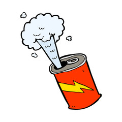 cartoon fizzing soda can