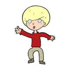 cartoon panicking boy