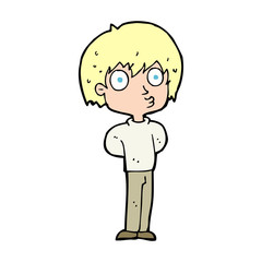 cartoon impressed boy