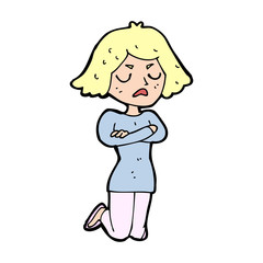 cartoon annoyed woman