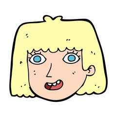 cartoon happy female face
