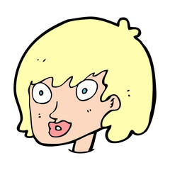cartoon happy female face