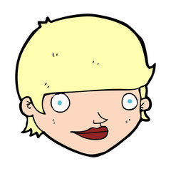cartoon happy female face