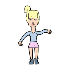 cartoon woman making dismissive gesture