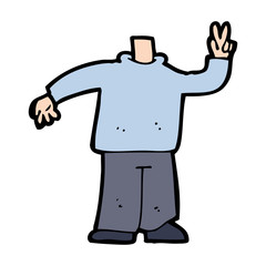 cartoon body giving peace sign (mix and match cartoons or add ow