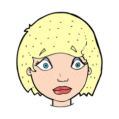 cartoon worried female face