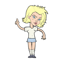 cartoon woman with idea