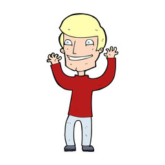 cartoon excited man