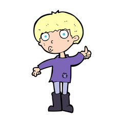 cartoon boy asking question
