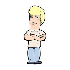 cartoon annoyed man with folded arms