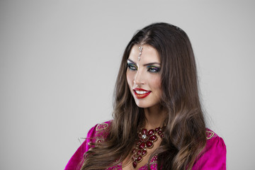 Fototapeta premium Beauty portrait of young attractive woman