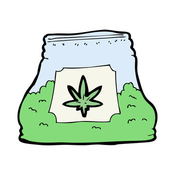 cartoon bag of weed