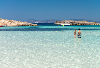 Ses Illetes Beach in Formentera, Spain - obrazy, fototapety, plakaty