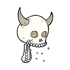 cartoon spooky skull