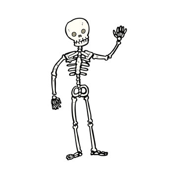 Cartoon Waving Skeleton