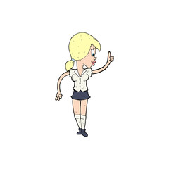cartoon girl with idea