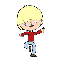 cartoon happy boy dancing