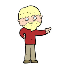 Fototapeta premium cartoon bearded man pointing