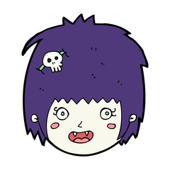 cartoon happy vampire girl face