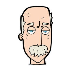 cartoon bored old man