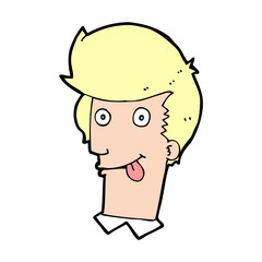cartoon man with tongue hanging out