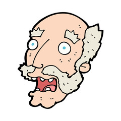 cartoon shocked old man