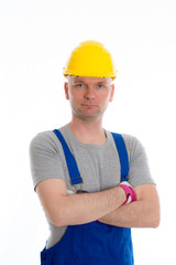 workman with helmet