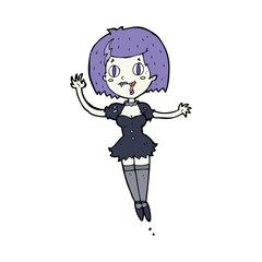 cartoon happy vampire girl