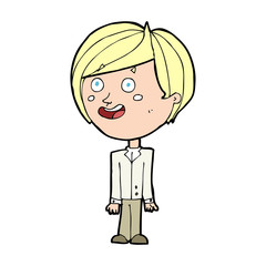 cartoon happy surprised boy