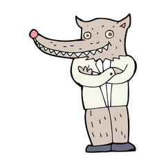 cartoon wolf man