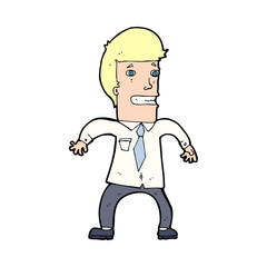 cartoon nervous businessman