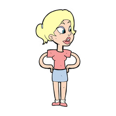 cartoon woman with hands on hips