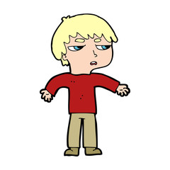 cartoon annoyed boy