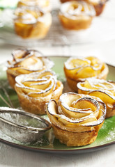 Apple roses. Cakes Apple Roses made from puff pastry with apple