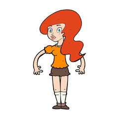 cartoon pretty woman