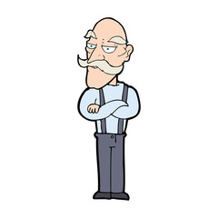cartoon bored old man