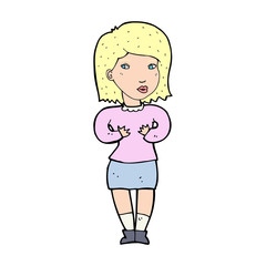 cartoon woman making excuses