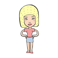 cartoon annoyed woman