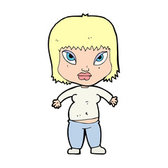 cartoon overweight woman